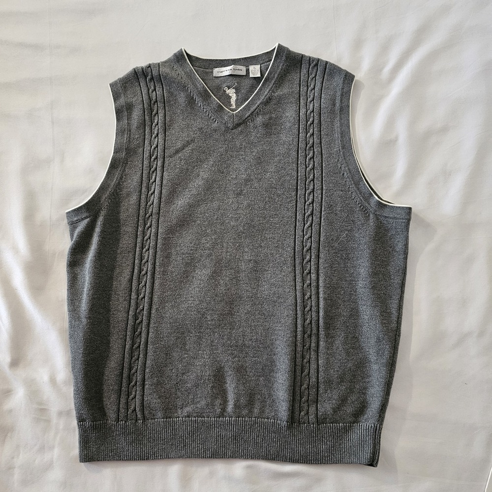 Cypress‎ Links Golf Sweater Vest Men's XL Cotton Gray V Neck